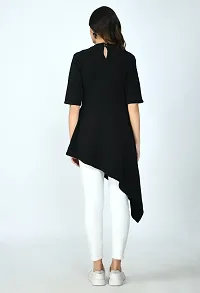 Stylish Black Cotton Blend Solid Dress For Women-thumb1