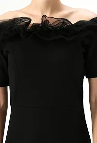 SFOTY Women Off Shoulder Bodycon Dress Black-thumb3