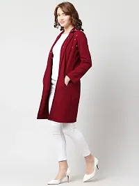 Stylish Maroon Cotton Blend Solid Shrugs For Women-thumb2