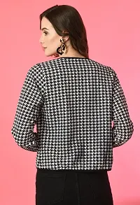 Stylish Black Polyester Printed Shrugs For Women-thumb1