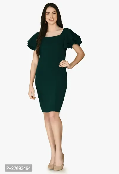 Stylish Black Cotton Blend Solid Dress For Women