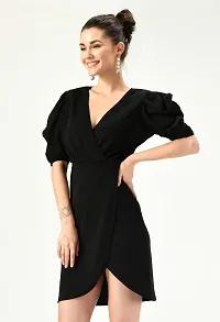 Stylish Black Cotton Blend Solid Dress For Women-thumb4