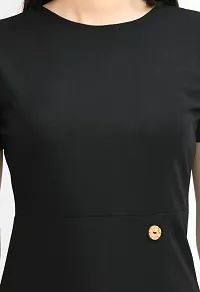 SFOTY Half Sleeve A-Line Western Dress Black-thumb4