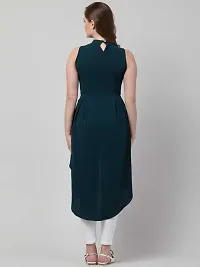 Stylish Navy Blue Cotton Blend Solid Dress For Women-thumb1