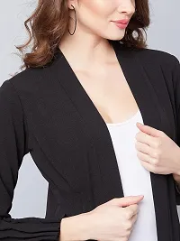 Stylish Black Polyester Solid Shrugs For Women-thumb2