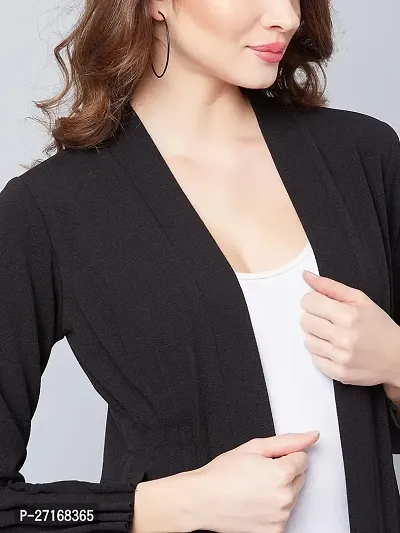 Stylish Black Polyester Solid Shrugs For Women-thumb3