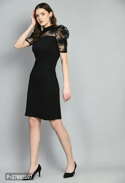 Stylish Black Cotton Blend Solid Dress For Women-thumb4