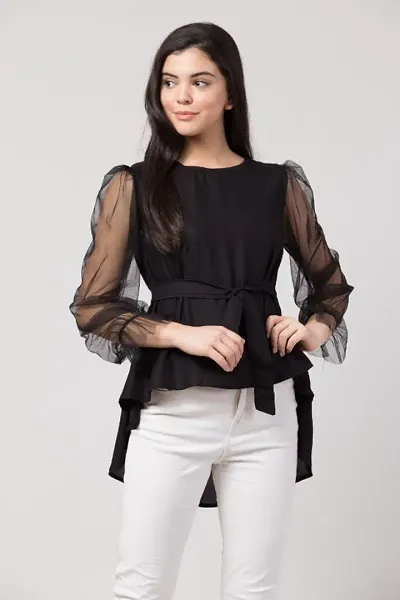Solid Top with Net Sleeve