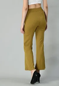 Classic Cotton Blend Solid Trousers for Women-thumb3