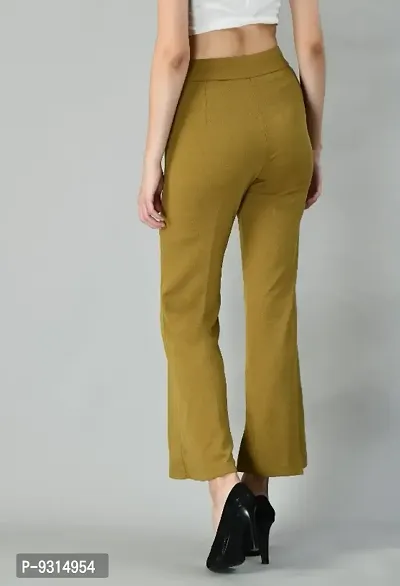 Classic Cotton Blend Solid Trousers for Women-thumb4