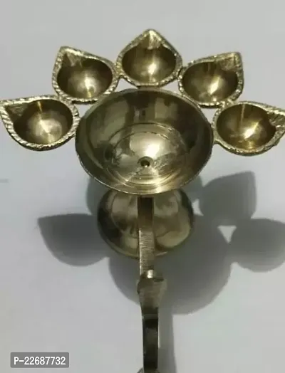 2.5 Inch Panchmukhi Pancha Diya Brass-thumb0