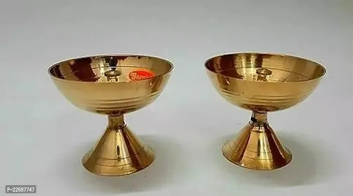 Yellow Brass Laxmi Deepak Pack Of 2