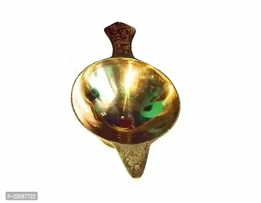 Yellow Brass Traditional Pooja Diya-thumb0