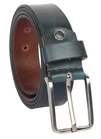 Al Khidmat Men's Leather Belt, Blue-thumb1