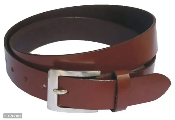 Al Khidmat Men's Leather Belt, Brown-thumb0