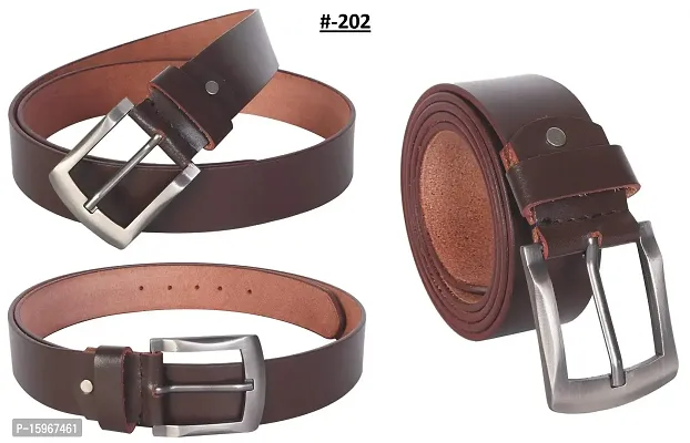 Al Khidmat Men's Leather Belt, Brown-thumb3