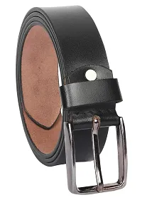 Al Khidmat Men's Leather Belt, Black-thumb1