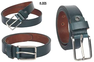 Al Khidmat Men's Leather Belt, Blue-thumb2