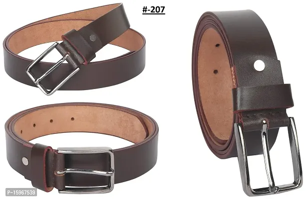 Al Khidmat Mens/Gents/Boys Genuine Original Leather Belt | Formal/Casual | Brown/Black/Tan Colour | 28 to 44 Sizes | 1 Year Warranty-thumb3