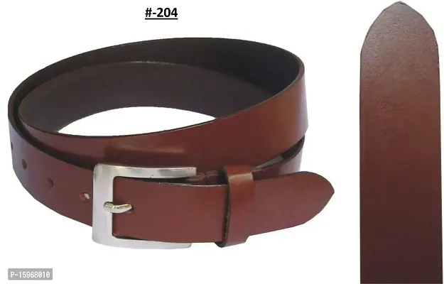 Al Khidmat Men's Leather Belt, Brown-thumb3