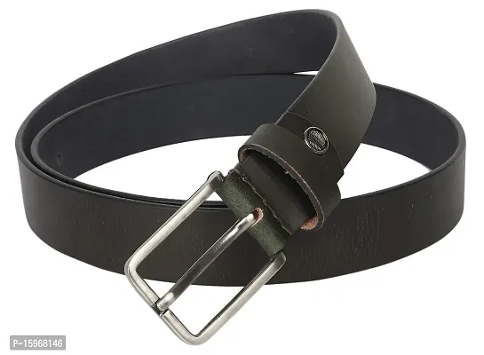 Al Khidmat Men's Leather Belt, Green-thumb0