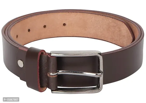 Al Khidmat Men's Leather Belt, Brown-thumb2