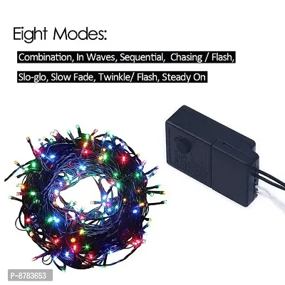 LED RGB String Light 14 Meter multicolor Combo with 8 Mode Changer Pack of 2 (Black Wire)-thumb4