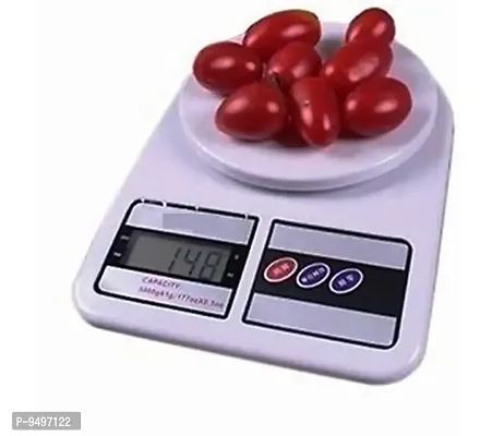 LACT Digital Electronic Weight Machine for Home Kitchen, Shop,Weighing Scale Kitchen | Weigh Food, Fruits, Vegetables, Upto 10 KG | Small, Portable White-thumb2