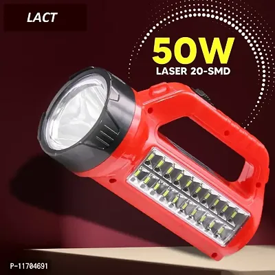 Lact 50 watt laser long range led bulb torch light with side 20 smd emergency light pack of 1 multicolor-thumb0