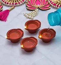 6 Water Sensor Eco-Friendly Led Diyas Candle E-Diya, Warm Orange Ambient Lights, Battery Operated Led Candles for Home Decor, Festivals Decoration Diwali Lights PACK OF 6-thumb1