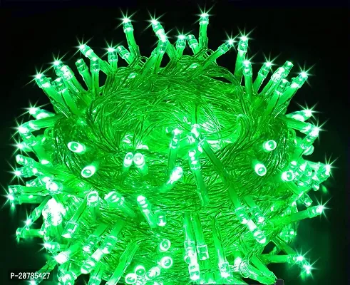 12 METER  GREEN  Serial Lights for Decoration Long Lights for Balcony Decoration Copper Wire Fairy String Rice Light Pixel Led Light Mirchi Light for Outdoor Decor (Green)-thumb0