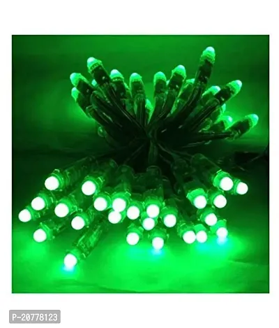 12 MITER  GREEN PIXEL LED  IP44 Serial Lights for Decoration Long Lights for Balcony Decoration Copper Wire Fairy String Rice Light Pixel Led Light Mirchi Light for Outdoor Decor (Green)