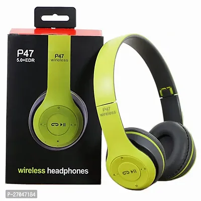 P47 Bluetooth Wireless Headphone with Mic High Bass Clear Sound Bluetooth Gaming Headset-thumb0
