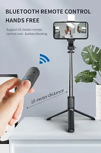 3-in-1 Multifunctional Selfie Stick Tripod Stand Compatible With Iphone/oneplus/samsung/realme All Smartphones-thumb1