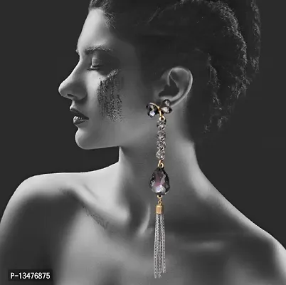 Proplady Bling Collection Designer Zirconia Crystals Stud Dangler Earrings|Stylish Bohemian Party Drops  Danglers Crystal Stone, Metal, Crystal Drops  Danglers, Earring Set-thumb3