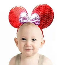 Proplady Disney Gift Combo (Set of 3) Shimmery Mickey Mouse Hair Band, Hair Clip & Hair Tie for Baby Girls, Girls & Women|Latest Hair-thumb1