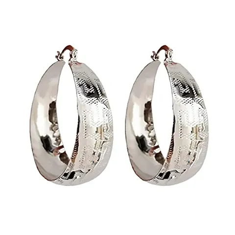 Proplady Stylish Cutwork Embellished Tunnel Hoops Earrings, Hoop Earrings| Latest Statement Earrings