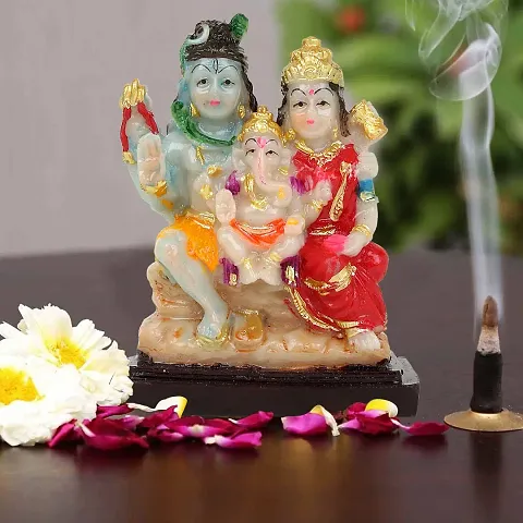 Awesome Craft Marble Lord Shiv Parvati Ganesh Shiv Parivar Family Idol Statue Murti Sculpture