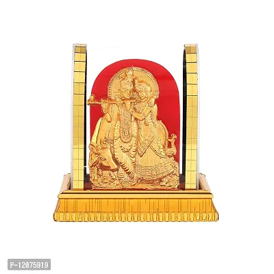 Awesome Craft Decorativ Radha Krishna God Idol Figurine in Acrylic Glass Frame for Car Dashboard , Office and Home and More