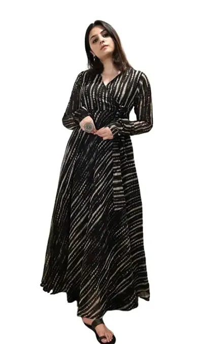 Fancy Georgette Gown With Dupatta For Women