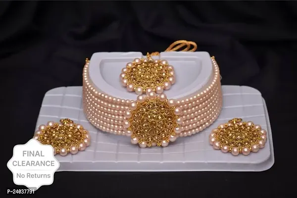 Stylish Pink Alloy Jewellery Set For Women-thumb0