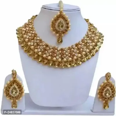 Stylish Golden Alloy Jewellery Set For Women-thumb0