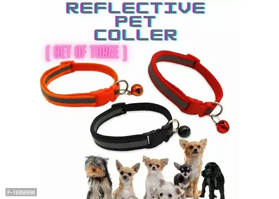 Reflective Dogs Collars Multicolour - Set Of 3
