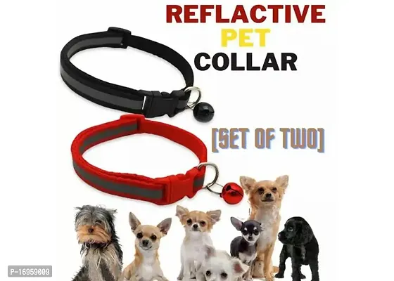 Reflective Safe Dog Collar With Bells Adjustable Length Puppy Collar Reflected Sot Nylon Collar For Dog And Puppy
