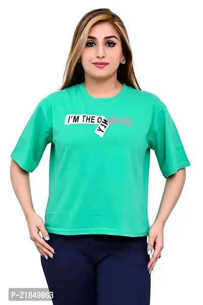 Women's Casual Printed t Shirts (XL, Green)