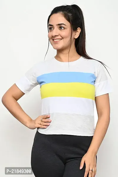 Women's t Shirt with Rainbow Colours (Grey)