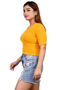 Women's Crop top with Short Sleeves V Necked-thumb2