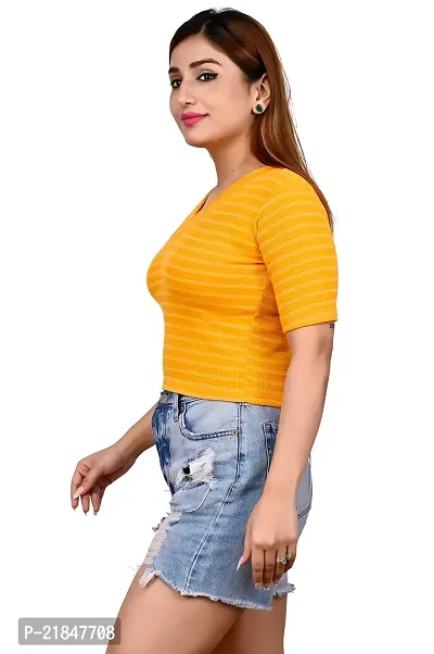 Women's Crop top with Short Sleeves V Necked-thumb3