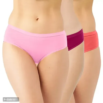 Women Pack of 3 Cotton Blend Hispster Multicolor Panty