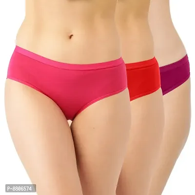 Women Pack of 3 Cotton Blend Hispster Multicolor Panty